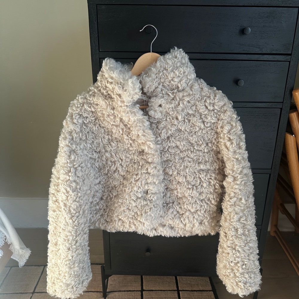 NWT Boheme Goods The Faux Fur Coat, Milk